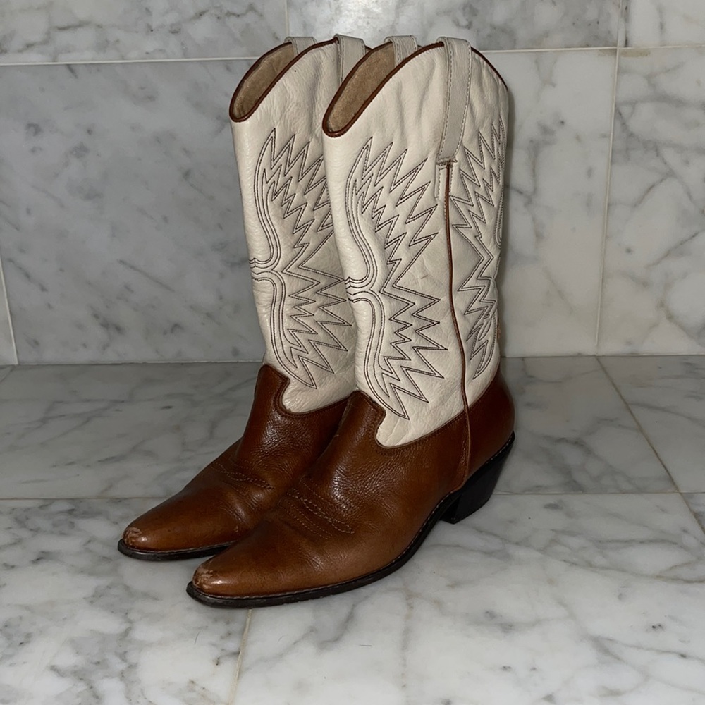 Cowboy Boot 7 Matisse White Tan - Coastal Cowgirl